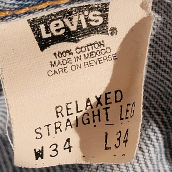 Levis Red Tab Men's 34W x 34L Relaxed Fit Straight Leg 5 Pocket Jean Light Denim - Picture 3 of 10